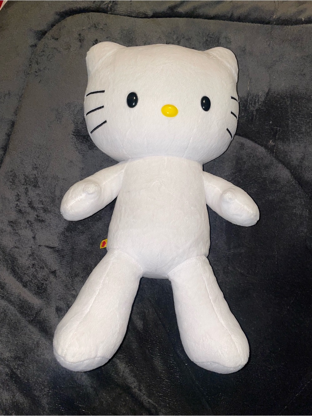 Build-A-Bear White Hello Kitty Plush with Yellow Nose and Black Eyes